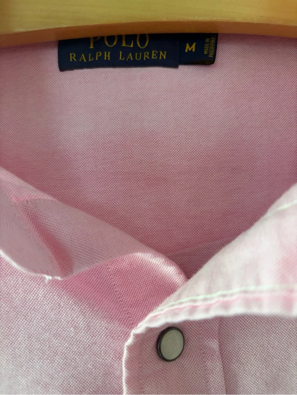 Polo Ralph Lauren Pink Men's Pearl Snap Size medium Western Cowboy Shirt Rodeo